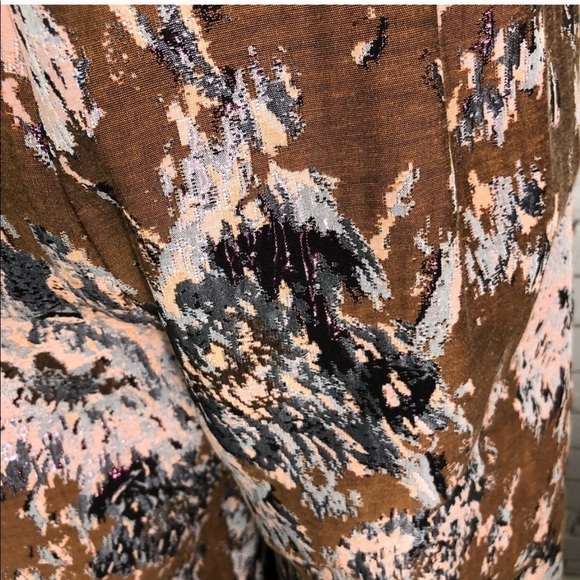 Anthropologie‎ Petersyn Brown Jacquard Jumpsuit - Picture 6 of 8